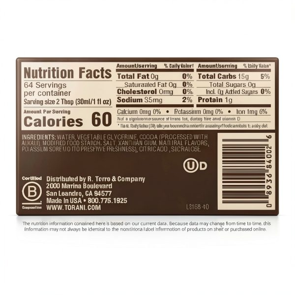 Torani Sugar Free Chocolate Sauce Syrup Keto Friendly-1