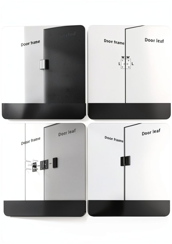4Pcs Stainless Steel Self Closing Door Hinges,Restroom Partition Door Hinge,2.75" Black Matte Hinge,Partition Door Hardware,for Hotel,Shopping Mall,Bathroom,Toilet,Cabinets-3