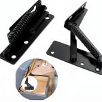 QIAO 2-Pack 80 Degree Foldable Lift Bracket, Black Spring Hinge for-0