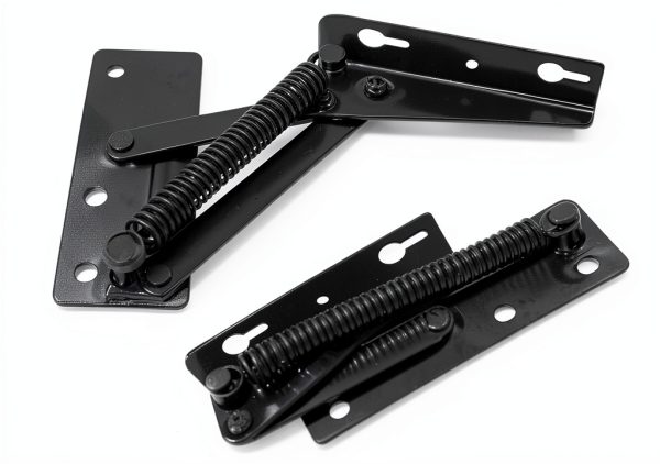 QIAO 2-Pack 80 Degree Foldable Lift Bracket, Black Spring Hinge for-2