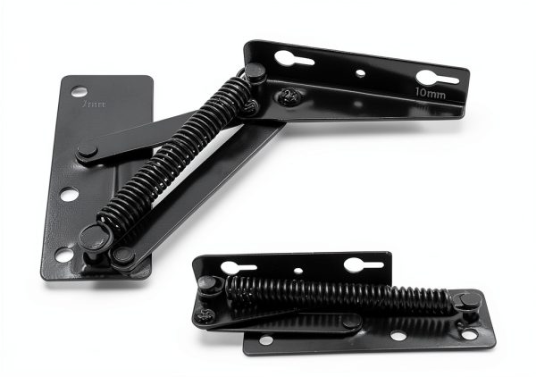 QIAO 2-Pack 80 Degree Foldable Lift Bracket, Black Spring Hinge for-1
